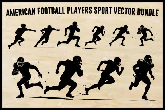 American Football Players Sport Vector B: Graphics for Crafts