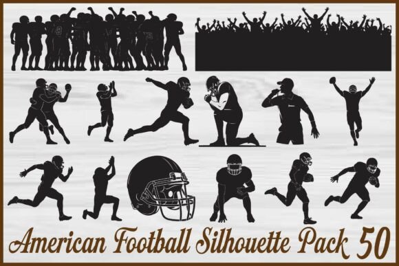 American Football Silhouette Pack for Graphics & Crafts Projects