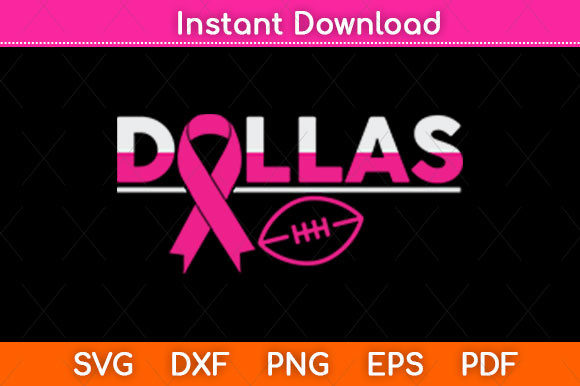 Dallas Football Breast Cancer Awareness Graphics for Crafts & Marketing