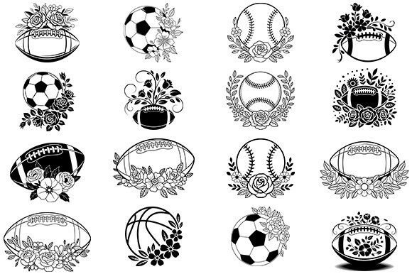 Floral Football SVG: A Unique Graphic Design Asset for Local Business Branding