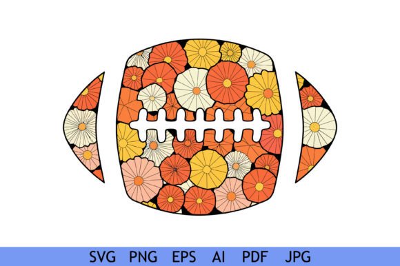 Floral Patterned Football Clipart for Crafts & Graphics