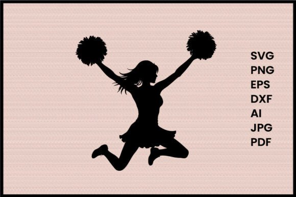 Football Cheerleader Illustration: Graphics for Crafts