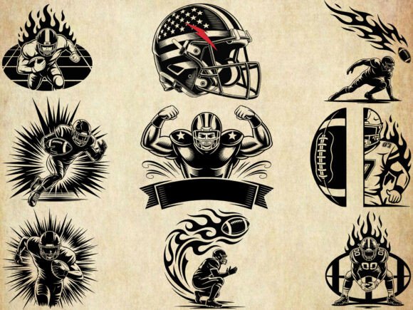 Football Player SVG Bundle: Graphics for Sports Crafts