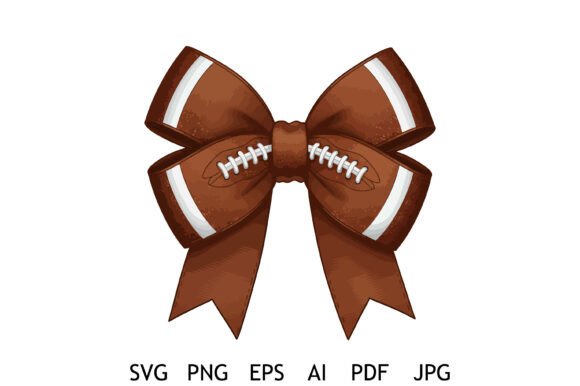 Football Ribbon Bow Vector Art: Graphics for Crafts