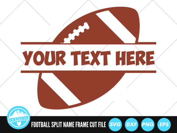 Football Split Name Frame Football SVG: A Crafty Graphic for Local Branding
