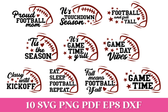 Football SVG Quotes Pack: Graphics for Crafts That Score Big