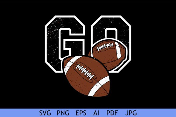 Go Team Double Football Design – Bold Graphics for Crafts & Handmade Business