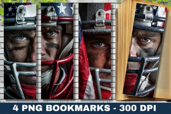 Patriotic Football Runner Bookmark PNG: Graphics for Crafts & Campaigns