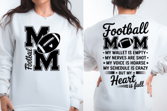 Proud Football Mom Heart Full SVG for Crafts & Graphics