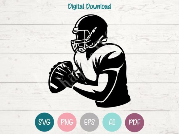 Quarterback Football Player SVG PNG EPS