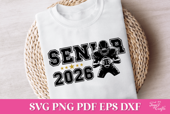 Senior 2026 Football Player SVG for Crafts & Graphics