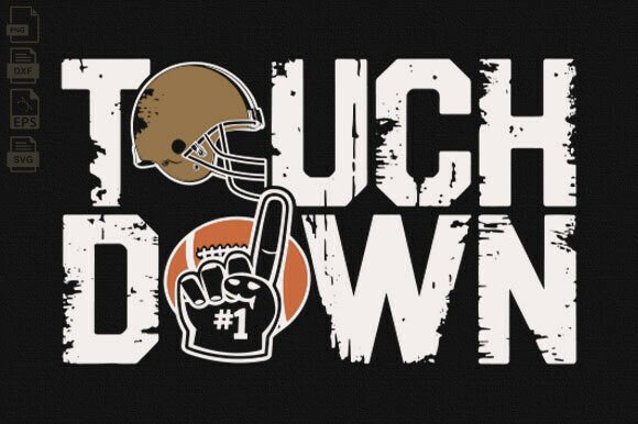 Touchdown SVG Game Day Graphics for Football Crafts